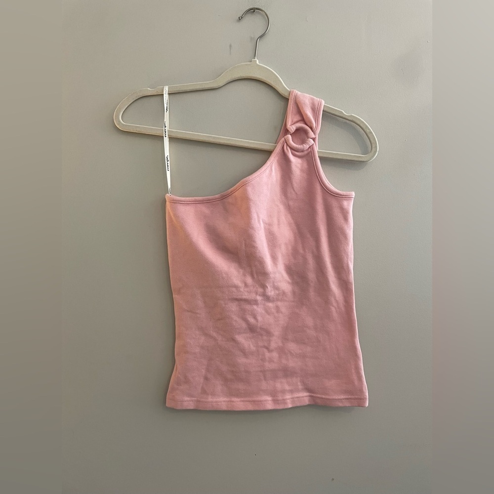 Vintage Energie Light Pink One Shoulder Tank with Built In Bra